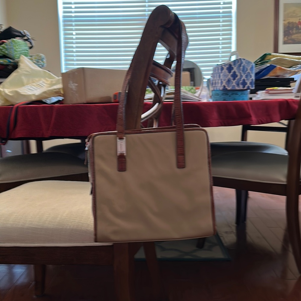 Ralph Lauren Classic Nylon and Leather Handbag